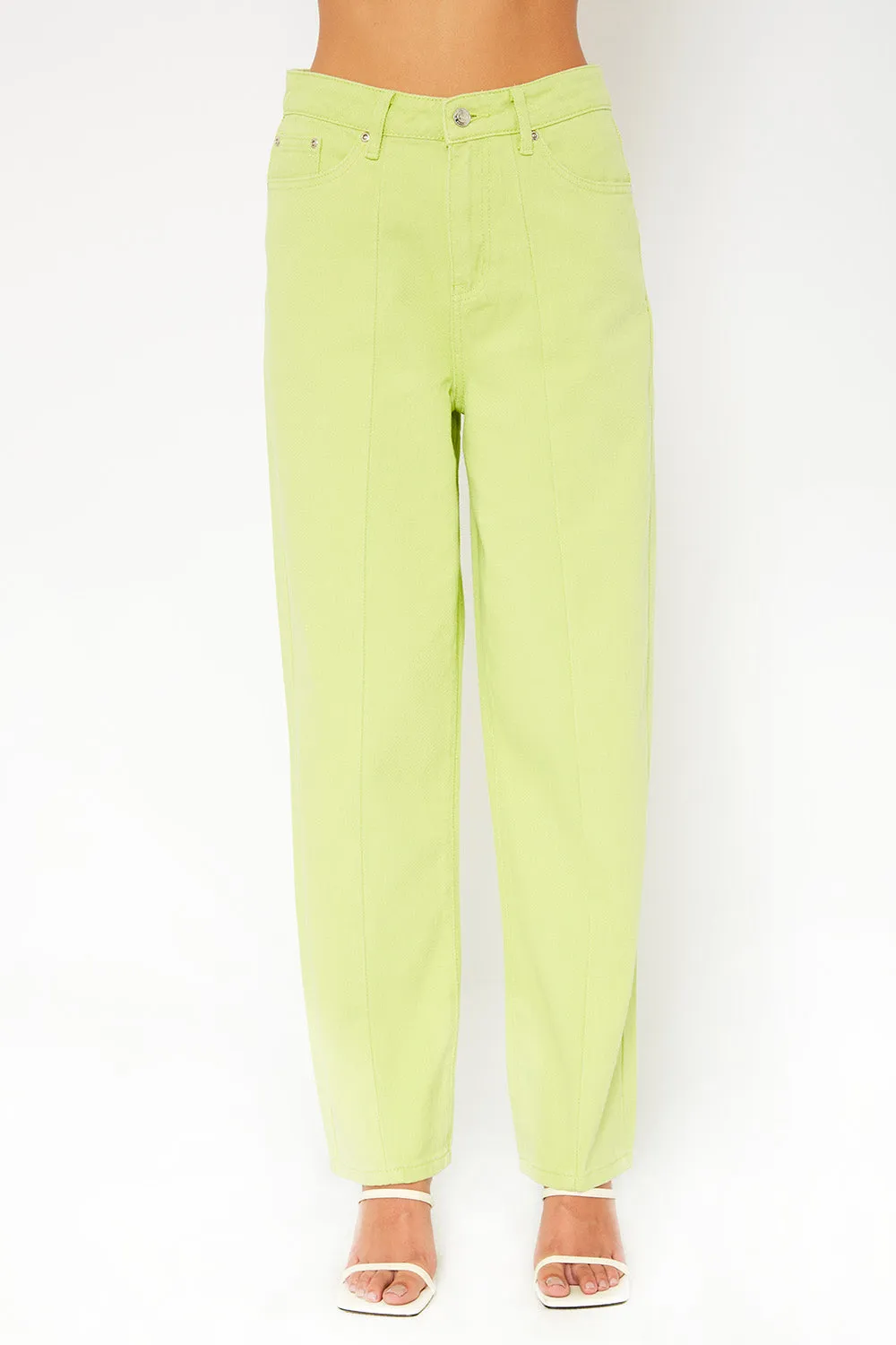 Super high-rise baggy utility color pants