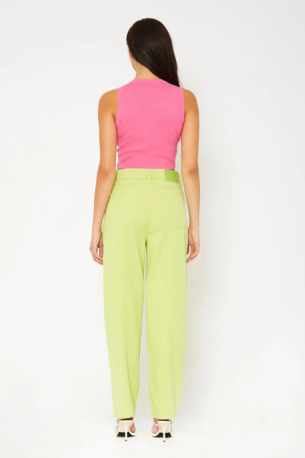 Super high-rise baggy utility color pants