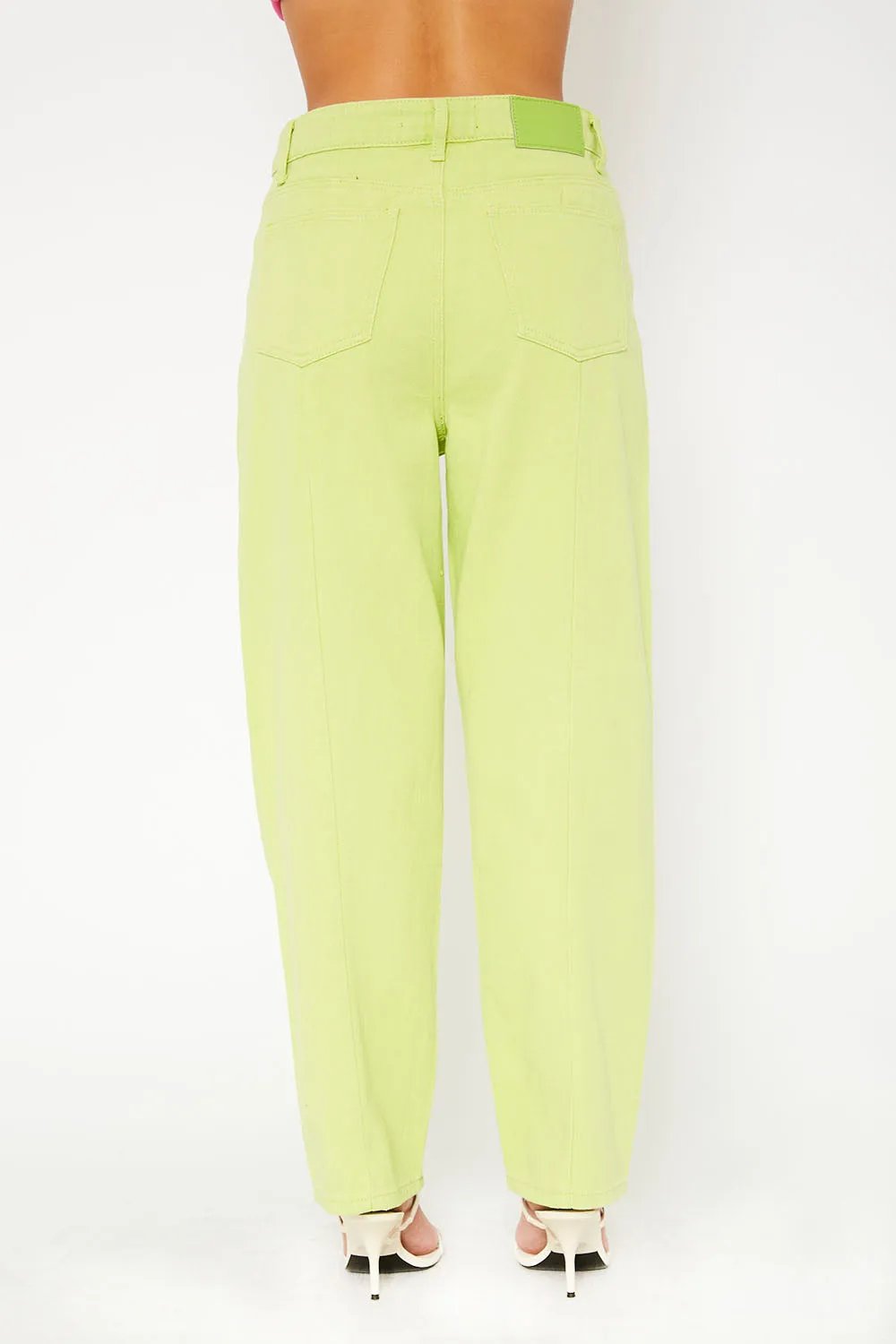 Super high-rise baggy utility color pants