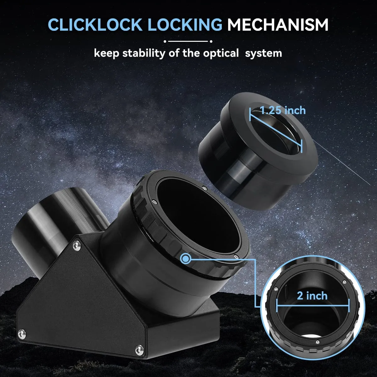 SV223 Diagonal 90-degree 2 inch Clicklock 99% Reflective Dielectric Coating - W9180B