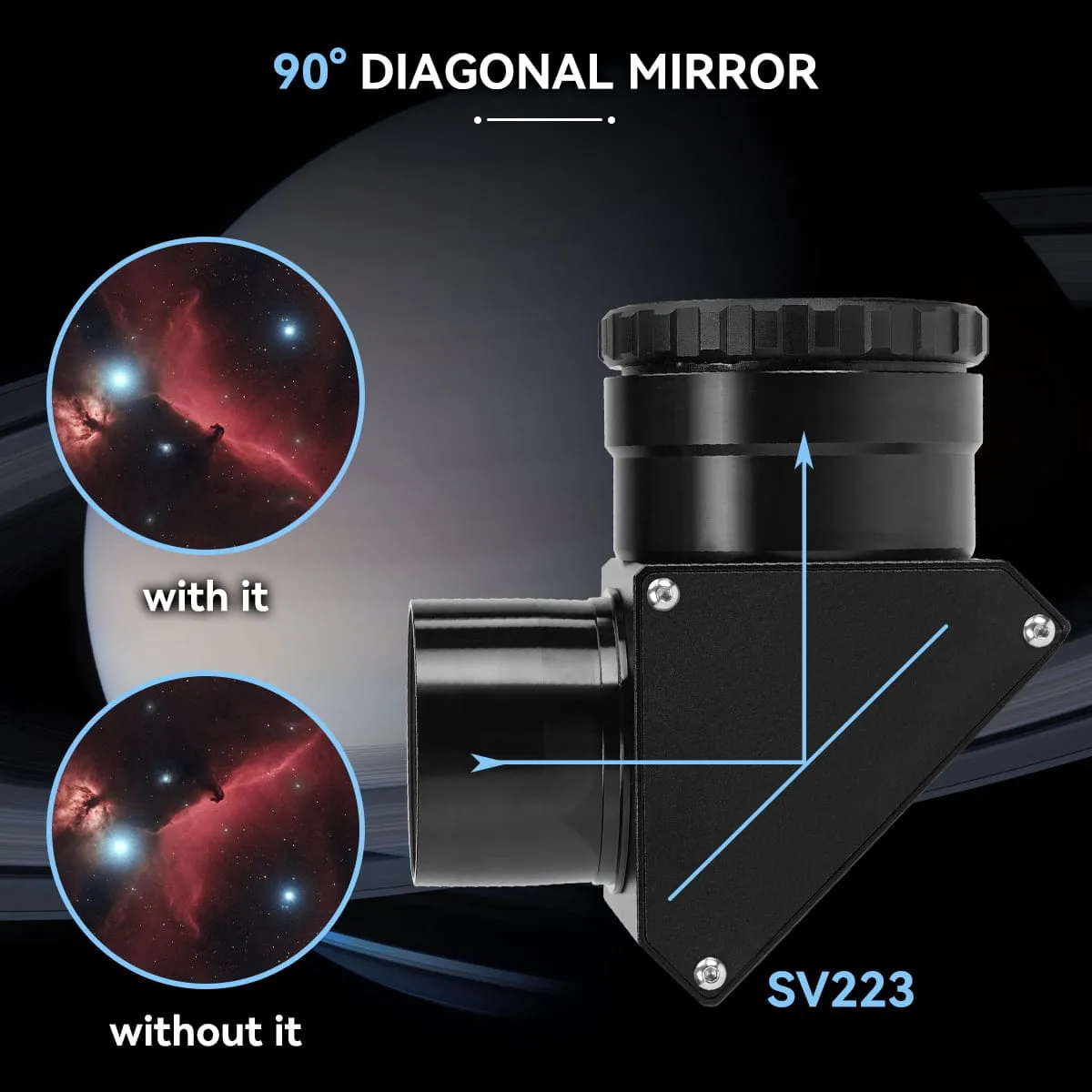 SV223 Diagonal 90-degree 2 inch Clicklock 99% Reflective Dielectric Coating - W9180B