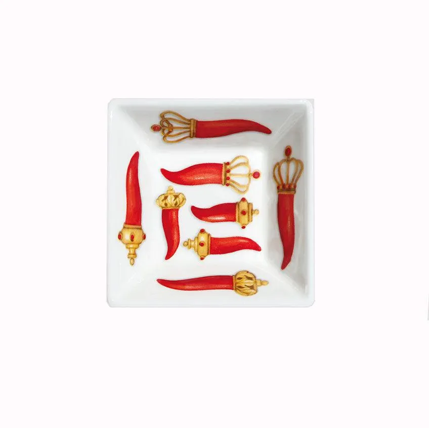 Taitù square bowl red fortune porcelain fine bone china 12-11-14
