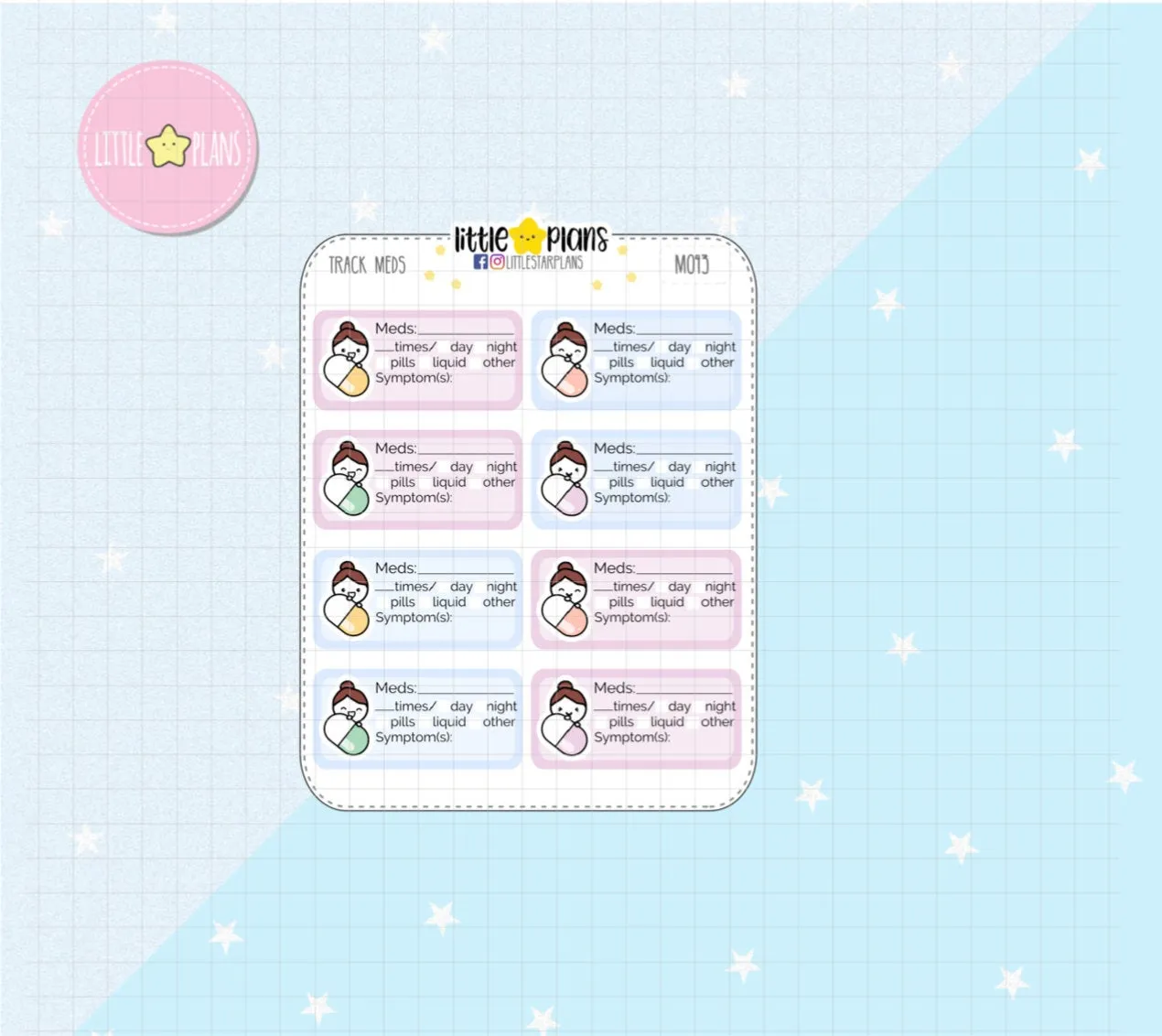 Take Medication Reminder, Medication Tracker, Daily Medication Tracker PT.3 Planner Stickers | Mimi Stickers