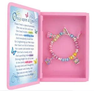 Tales of a Princess Charm Bracelet! Comes inside a hard case gift box that resembles a book with verse inside!