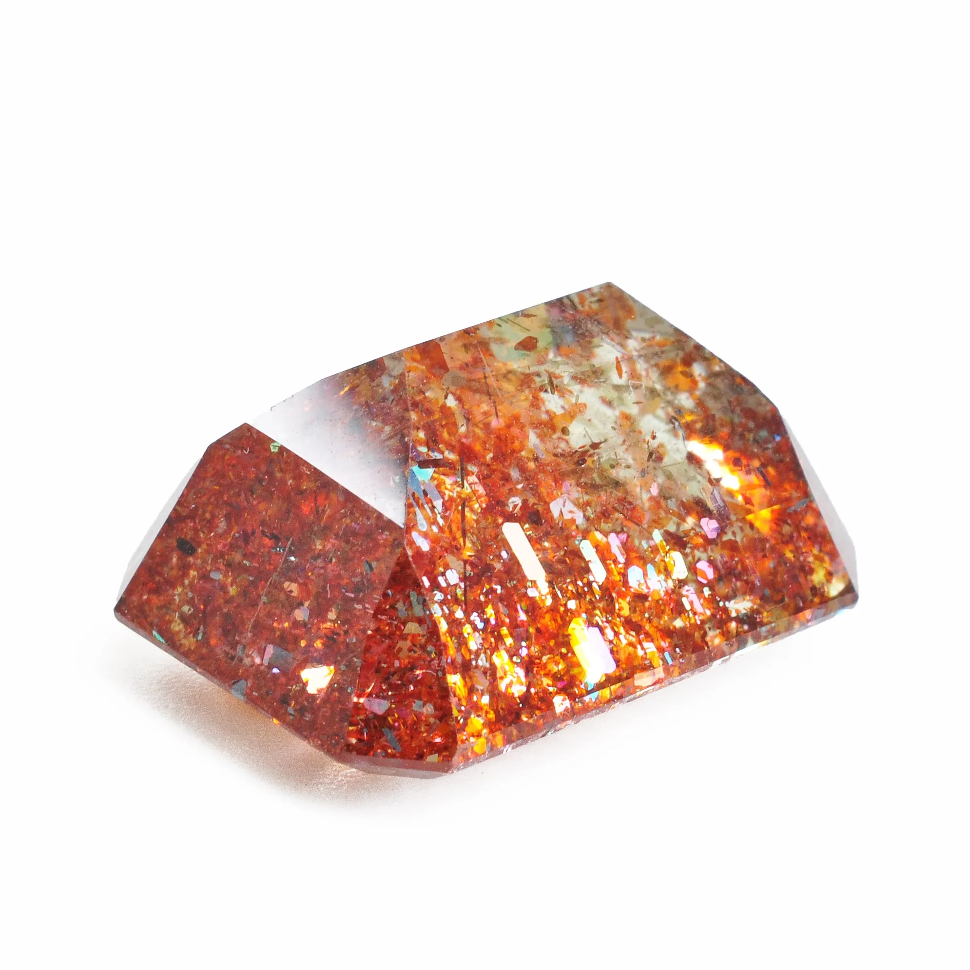 Tanzanian Sunstone 20.30 mm 23.83 carats Faceted Rectangle Spectacular Gemstone
