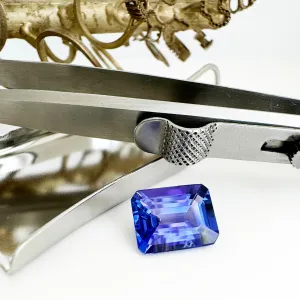 Tanzanite - violet/BLUE Emerald Cut - 5.17ct