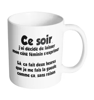 Tasse Mug Polymere Incassable 340ML Fun - Coté féminin s'exprime