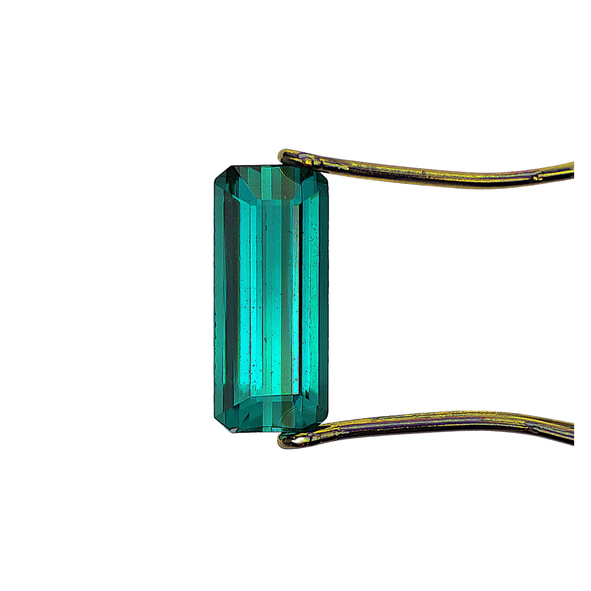 Teal Tourmaline, 1.18ct Rectangular Step Cut
