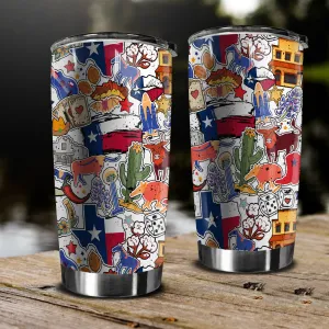 Texas Flag Colorful Symbols Tumbler