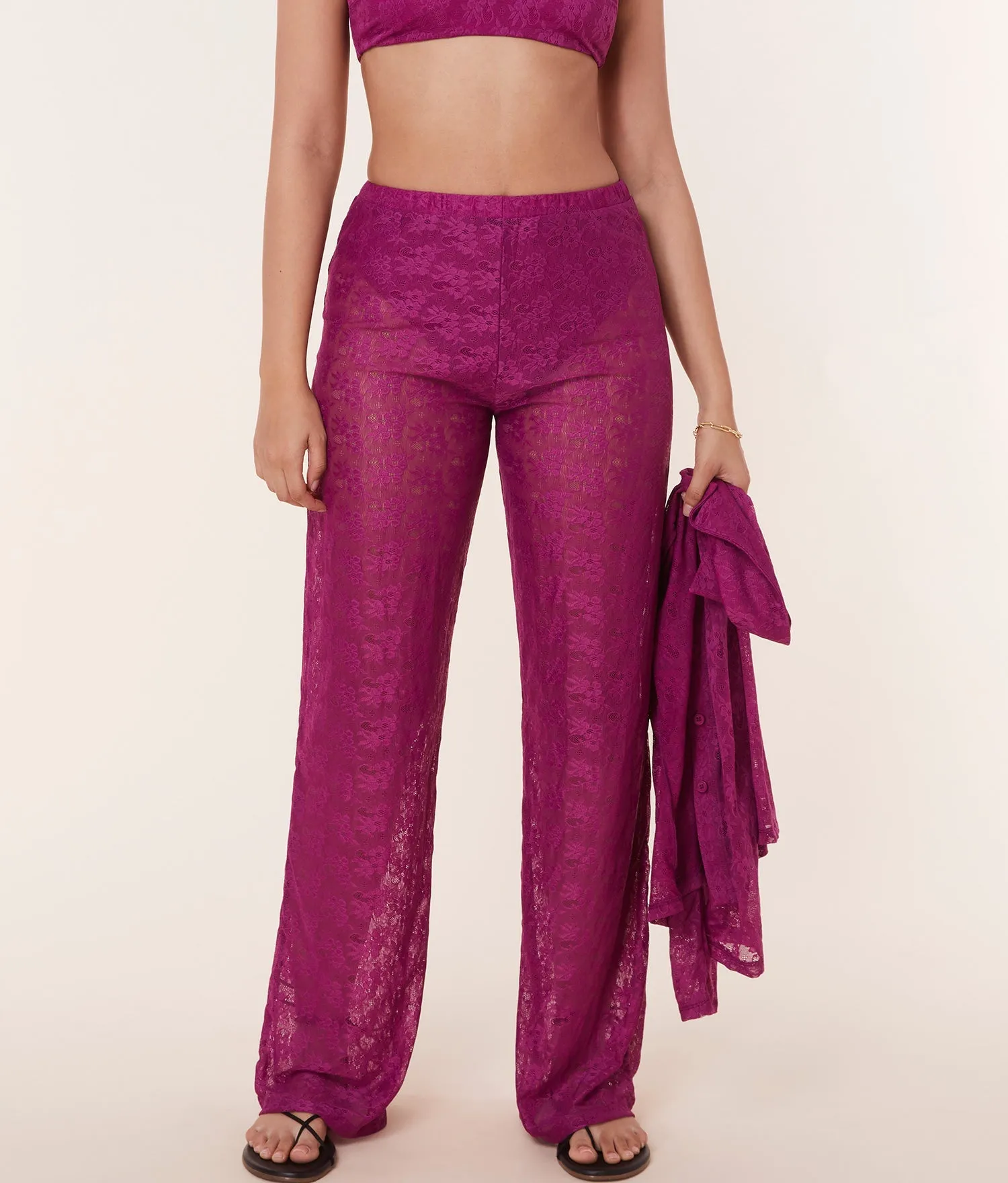 The Suva Pant - Floral Lace - Aurora