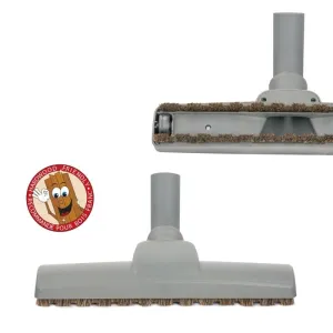 Titanium Grey Friction Fit Floor Brush With Wheels And Horsehair Bristles - 1 1/4" x Neck 12"