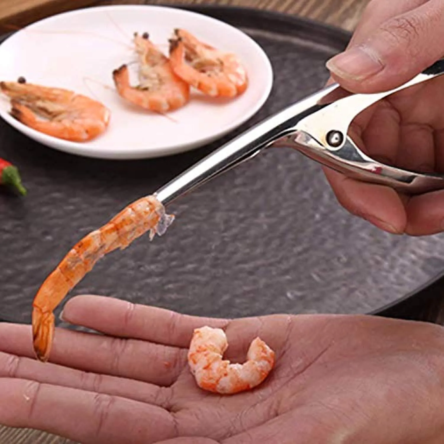 Tool Peels Shrimp in One Motion