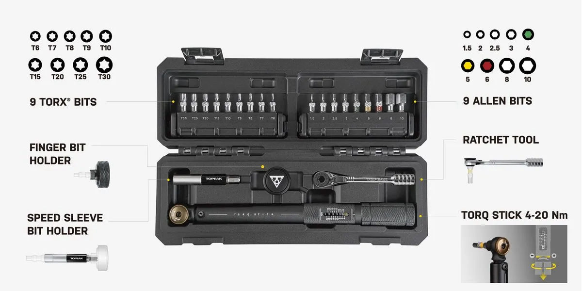 Topeak Workshop Tool Torq Stick Pro 4-20 Nm Torque Wrench