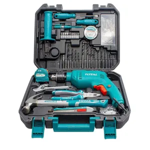Total 115 Pieces Tool Set with 680W Hammer Impact Drill - THKTHP1152