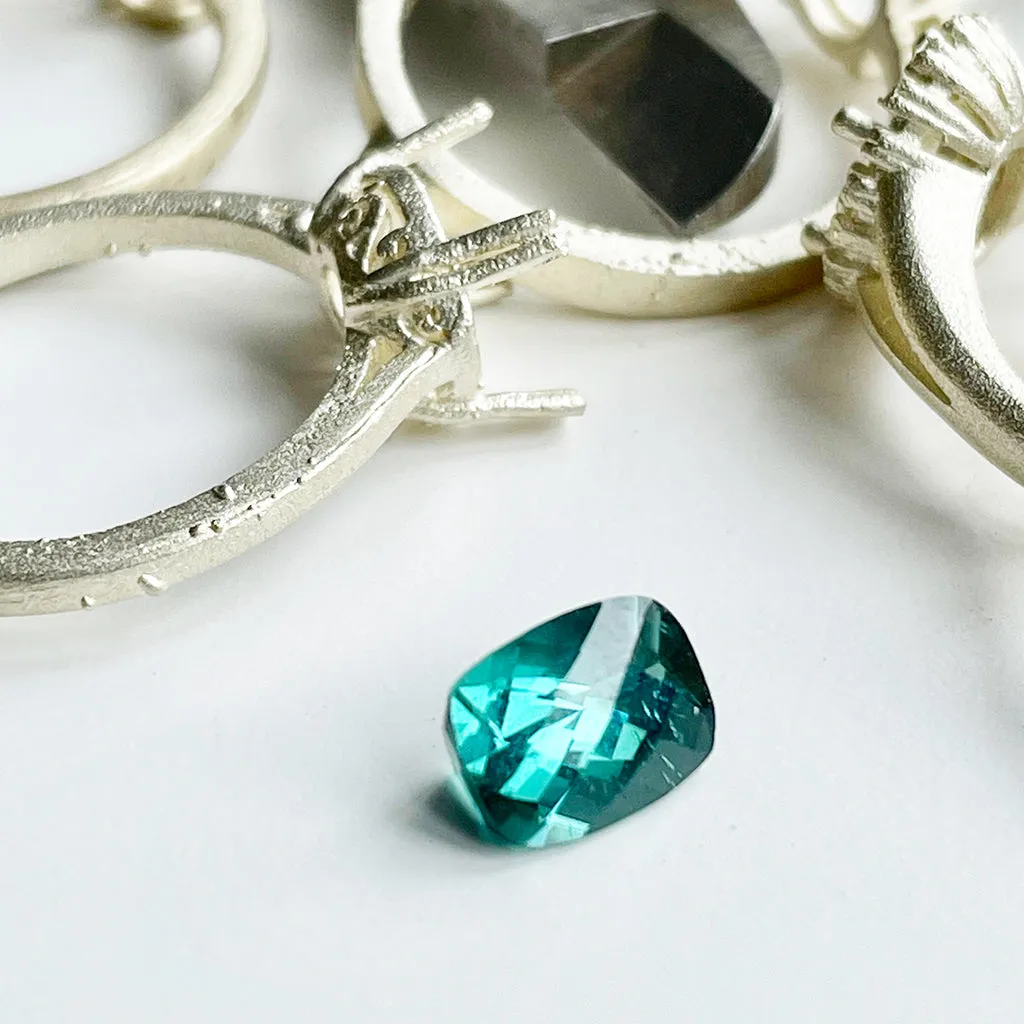 Tourmaline - Blue Green Cushion Cut - 1.65ct
