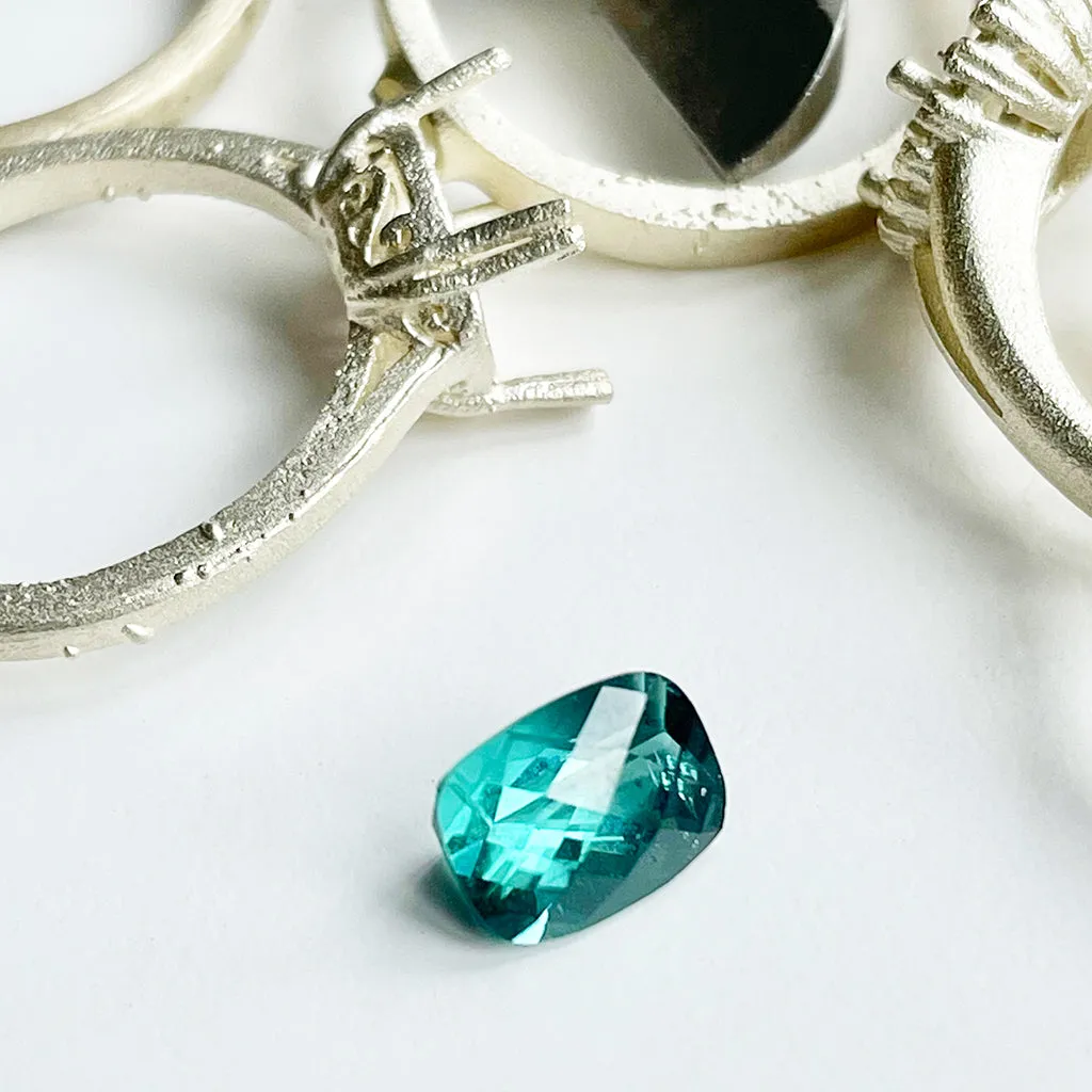Tourmaline - Blue Green Cushion Cut - 1.65ct