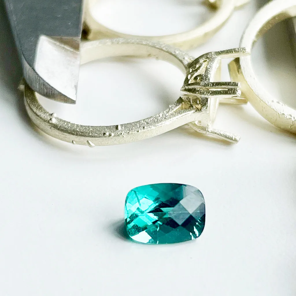 Tourmaline - Blue Green Cushion Cut - 1.65ct