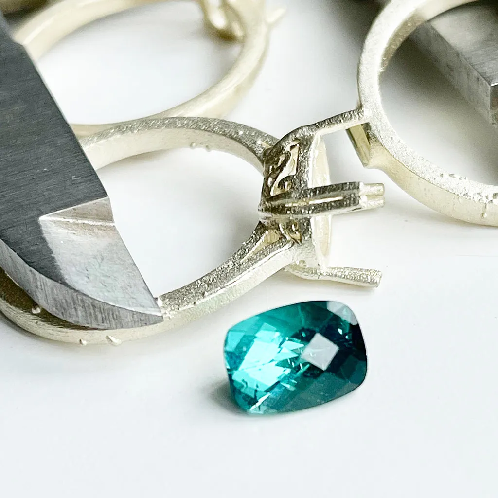 Tourmaline - Blue Green Cushion Cut - 1.65ct