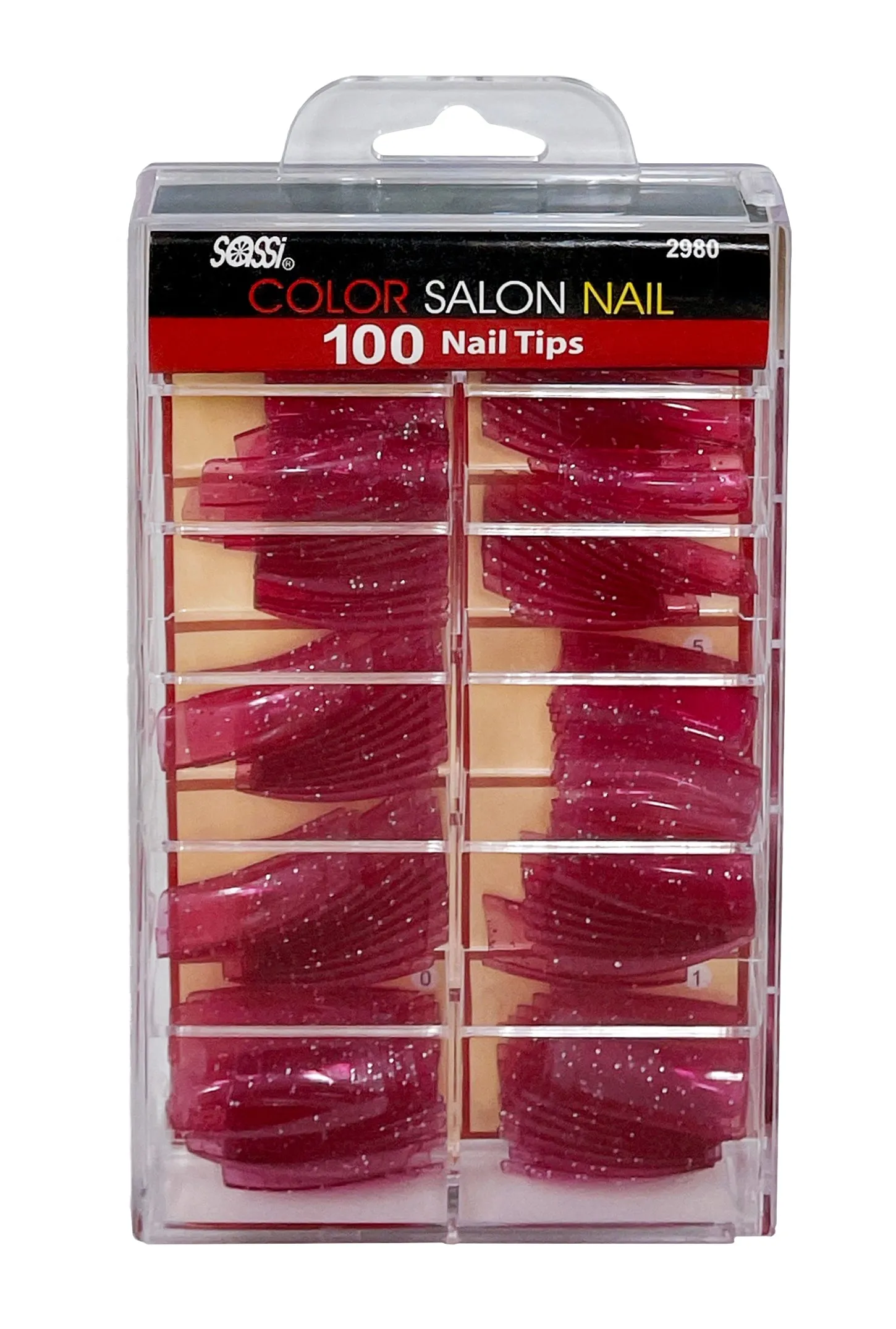 Transparent Glitter Purple 100tips