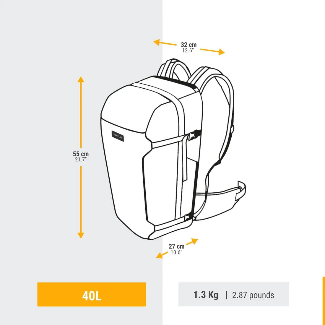 Travel Backpack 40 L - Travel 500 ORGANIZER