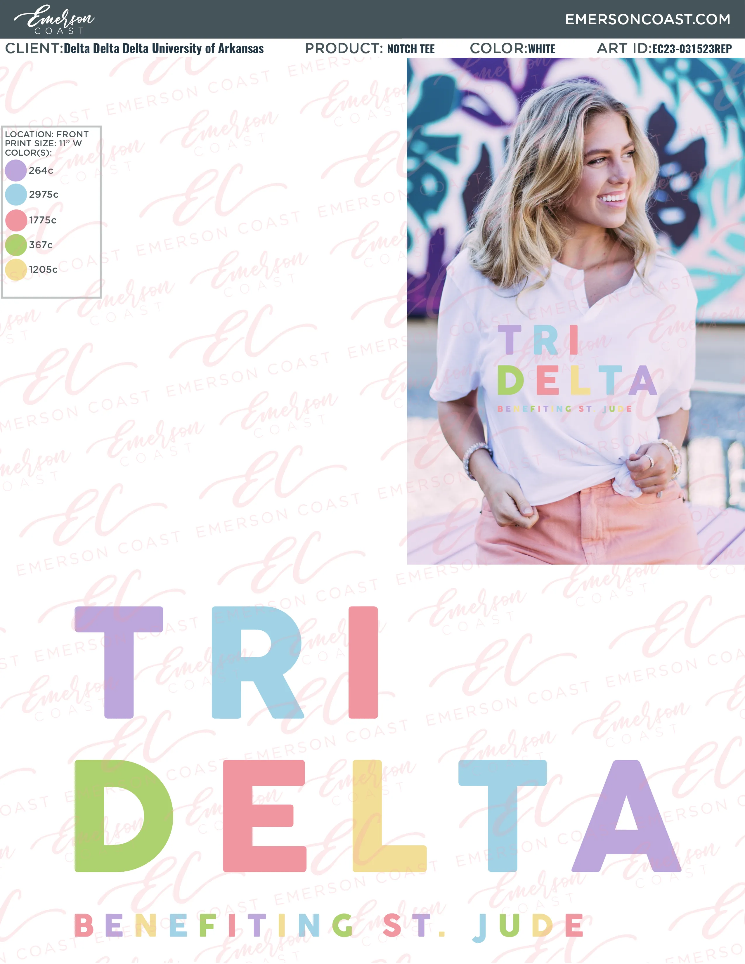 Tri Delta Colorful DHOP Notch Tee