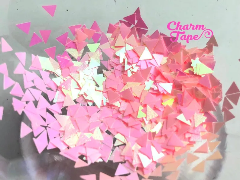 Triangle Loose glitters, glitter 3mm UV resin, nail gel, acrylic nail, nail polish glitter, nail stamping
