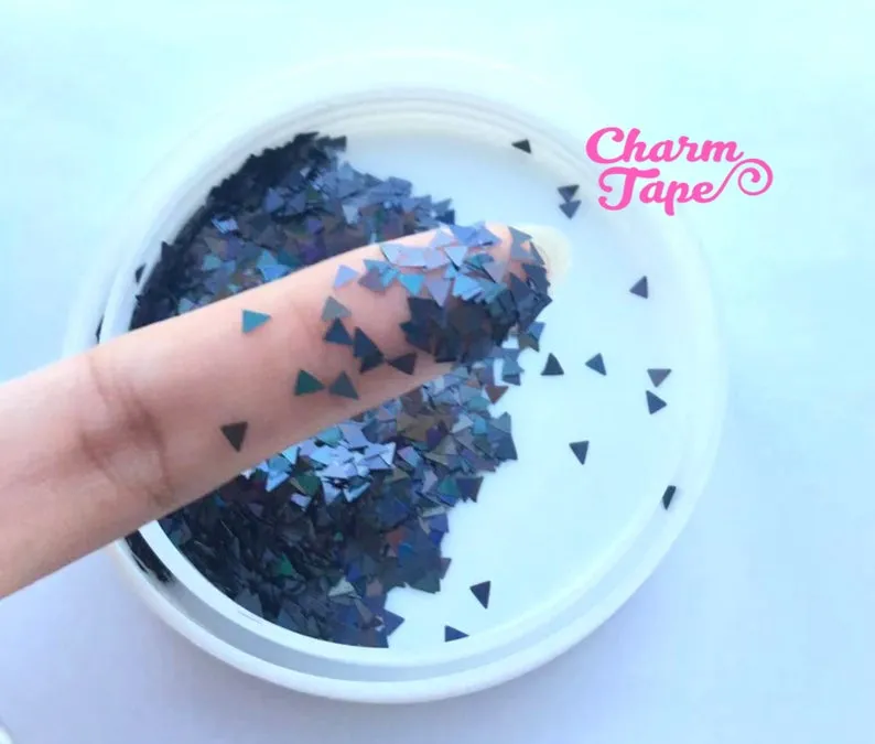 Triangle Loose glitters, glitter 3mm UV resin, nail gel, acrylic nail, nail polish glitter, nail stamping