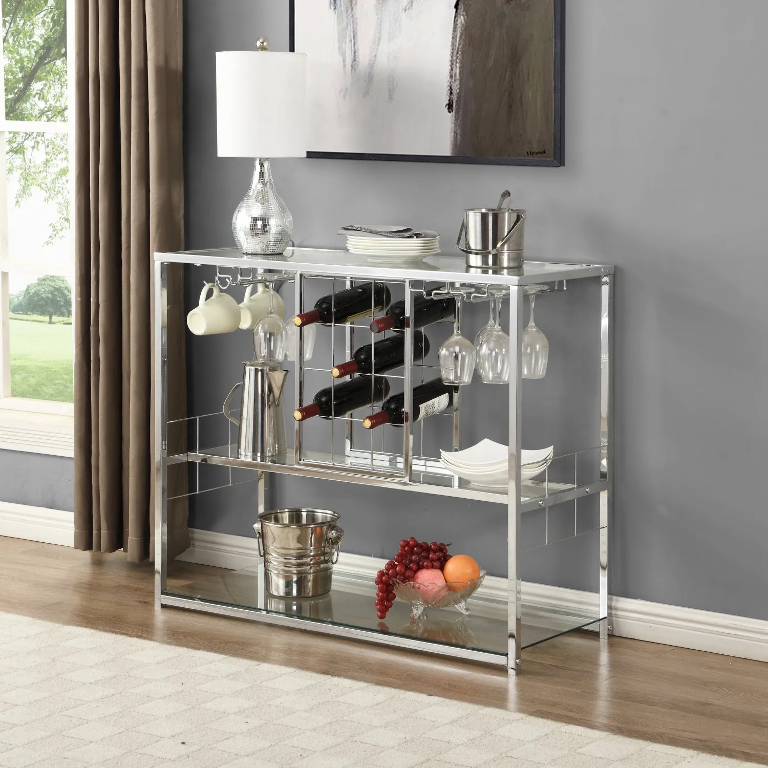 Trolley 3-Tier Wine Organizer