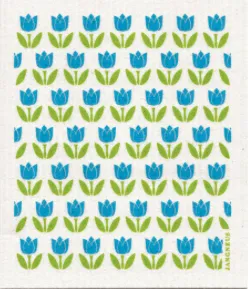 Turquoise Tulip Small Dishcloth