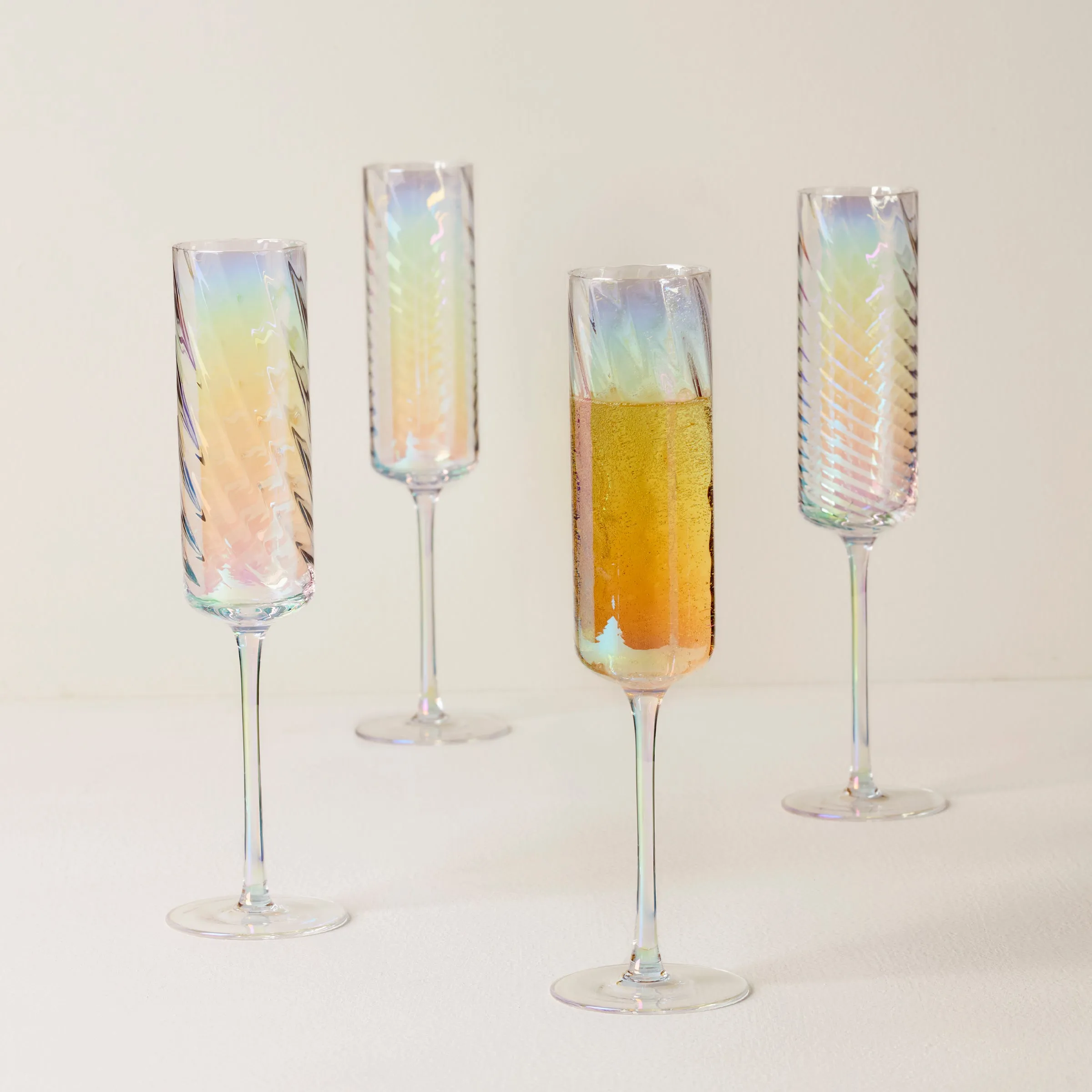 Tuscany Classics Iridescent Flutes, Set of 4