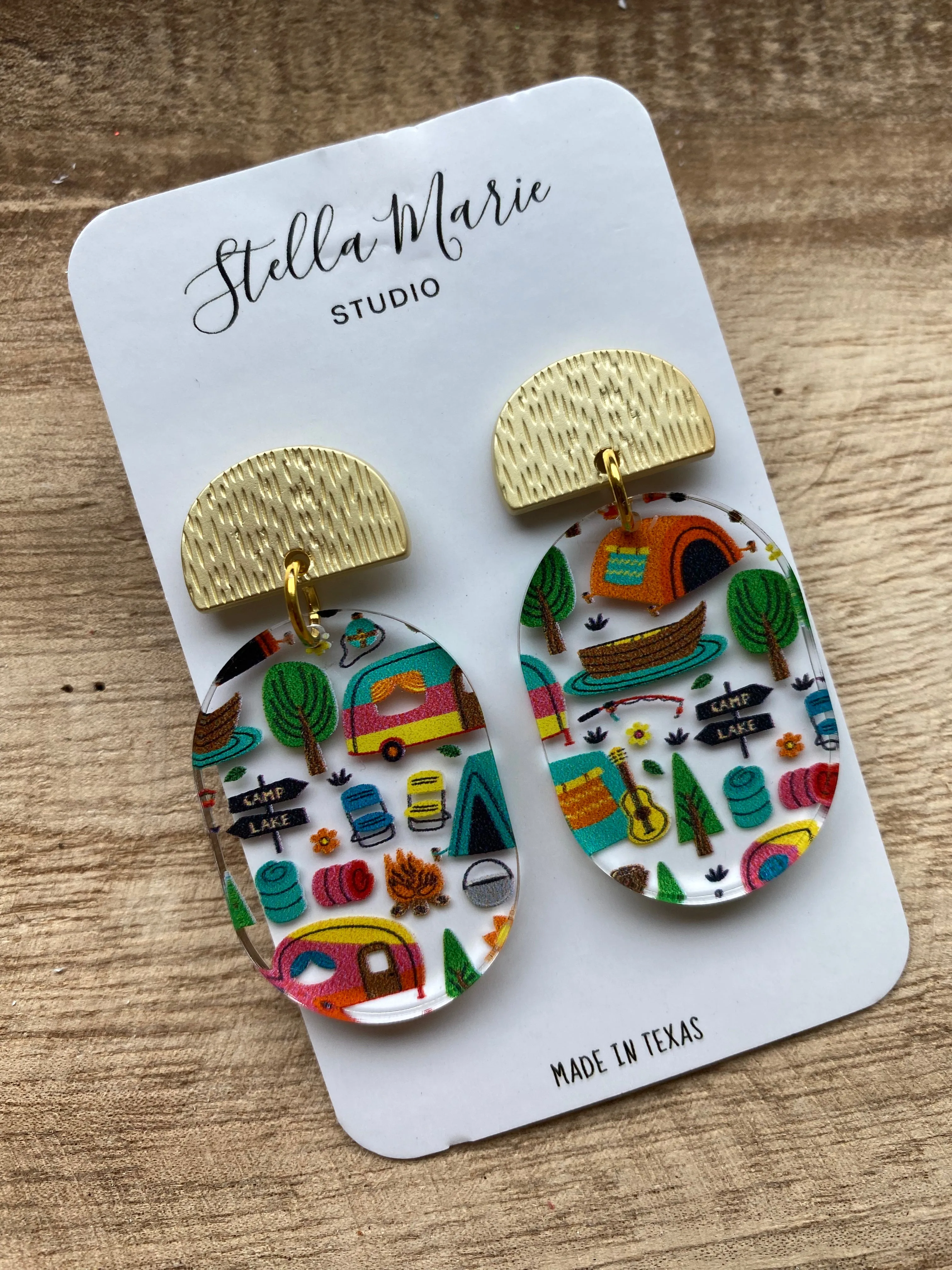 TWO STYLES: Let's Go Camping Acrylic Earrings