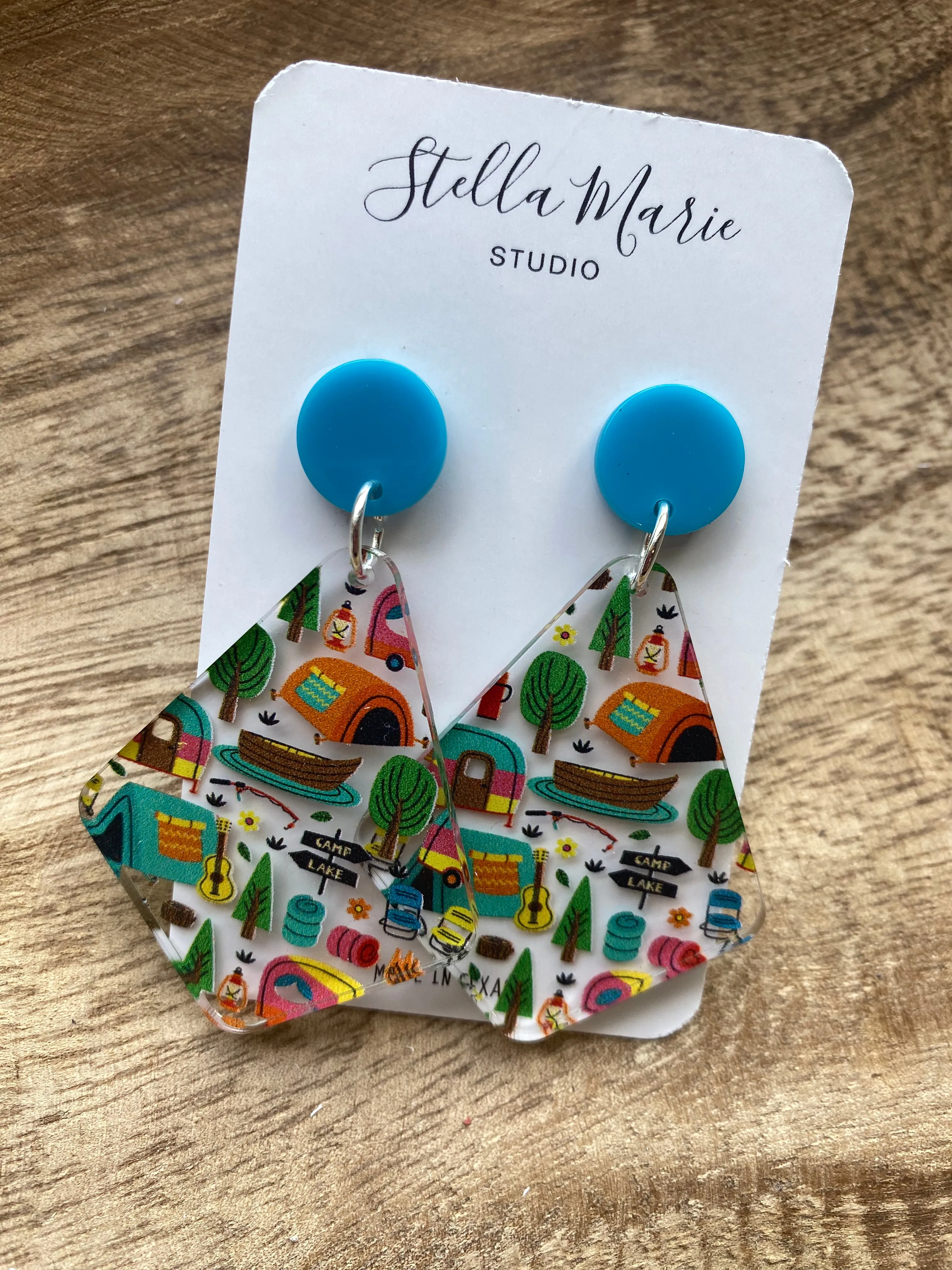 TWO STYLES: Let's Go Camping Acrylic Earrings
