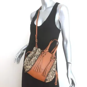 Ulla Johnson Gio Crossbody Bag Melange Raffia & Brown Leather Small Tote NEW