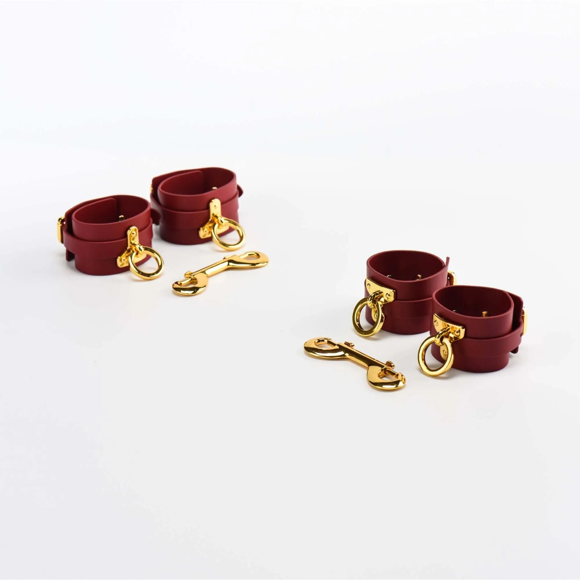 UPKO Luxury Italian Leather Bondage Tools Set with Case - Red