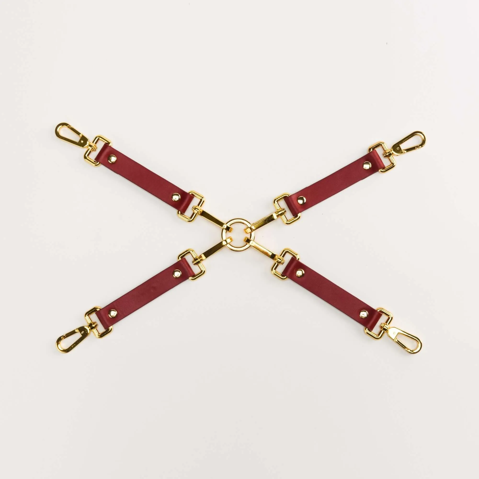 UPKO Luxury Italian Leather Bondage Tools Set with Case - Red