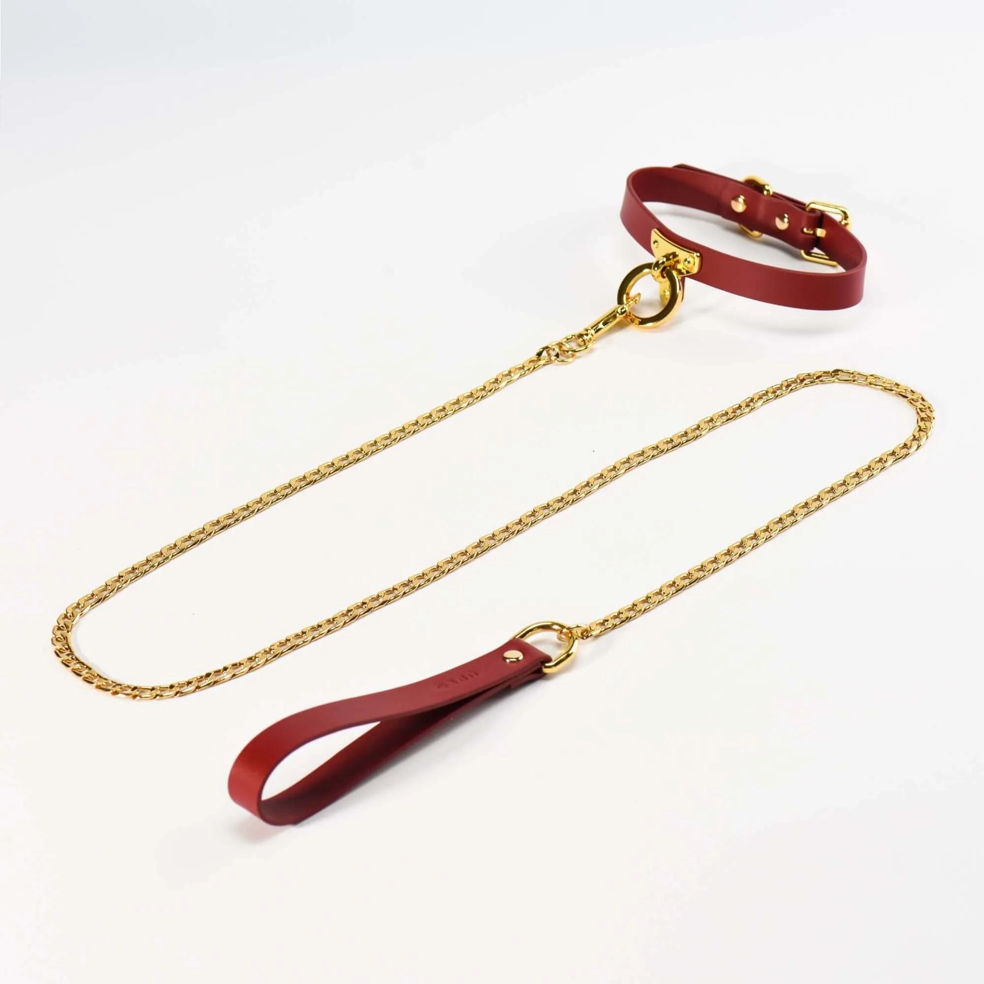 UPKO Luxury Italian Leather Bondage Tools Set with Case - Red