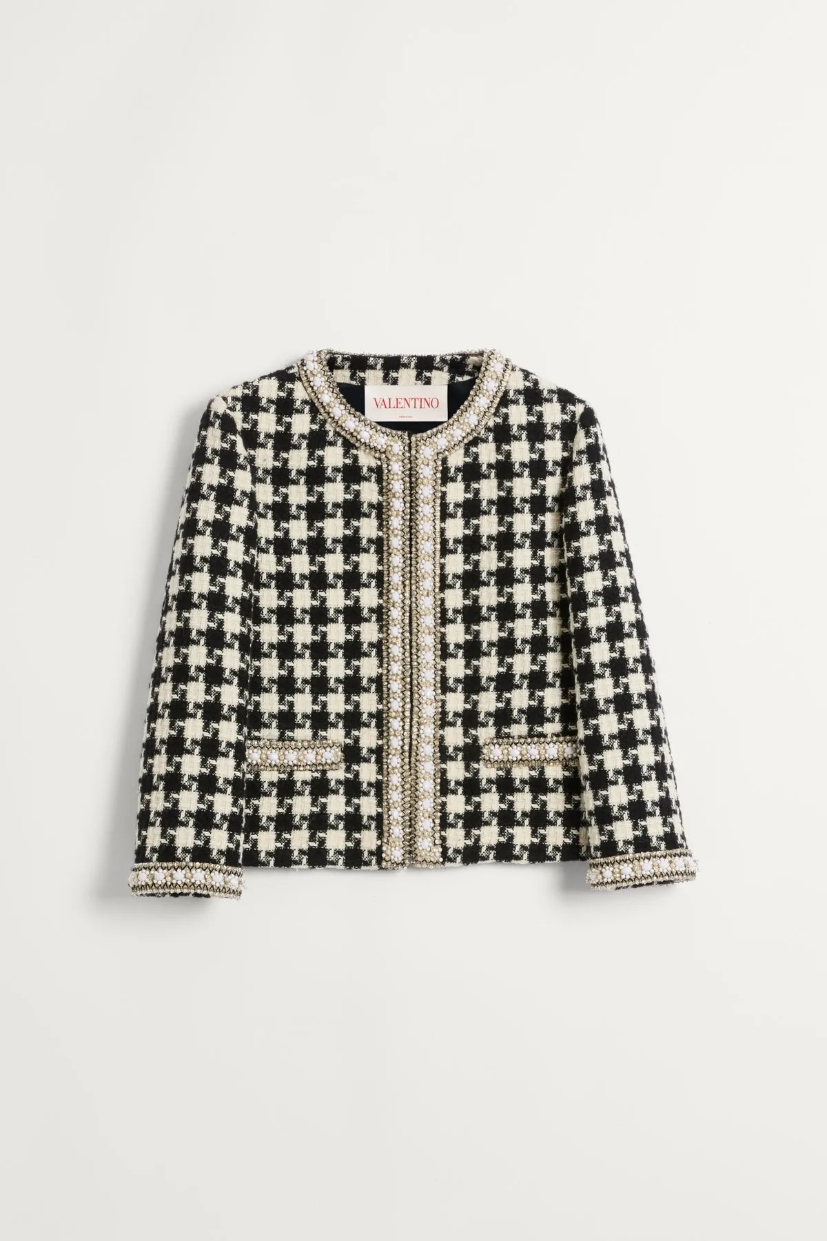 VALENTINO | EMBROIDERED DAMIER TWEED JACKET