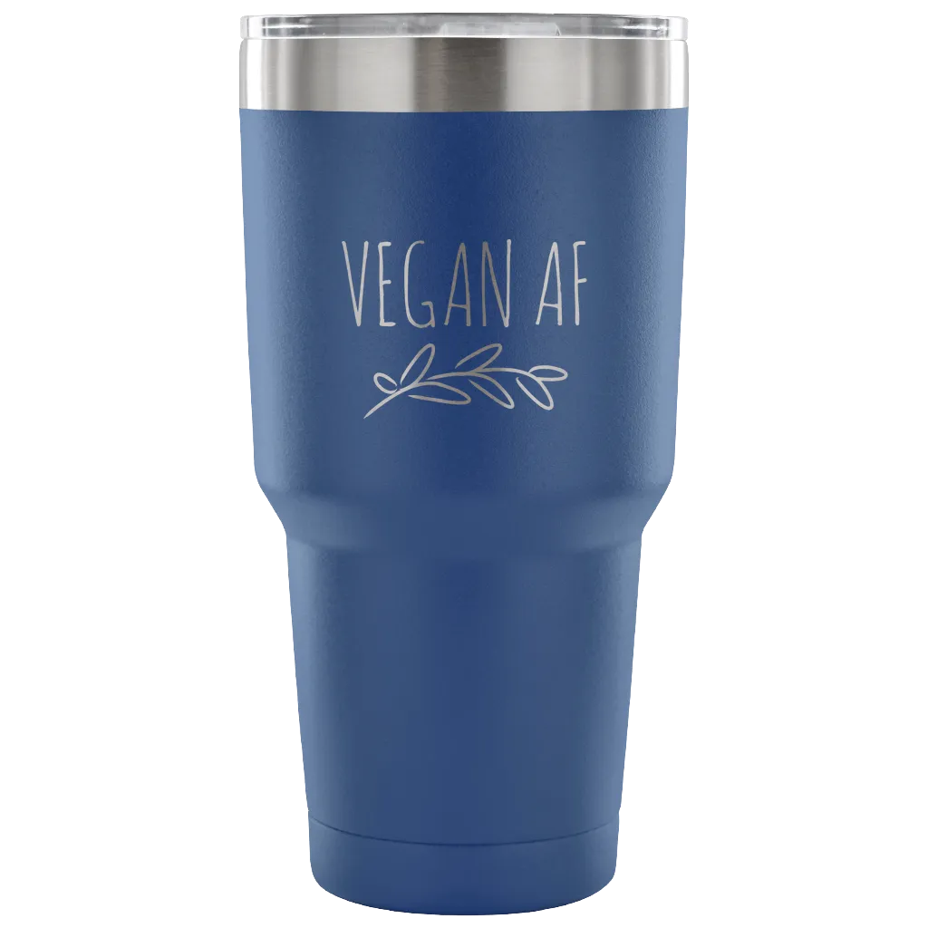 Vegan AF Tumbler Double Wall Vacuum Insulated Hot & Cold Travel Cup 30oz BPA Free