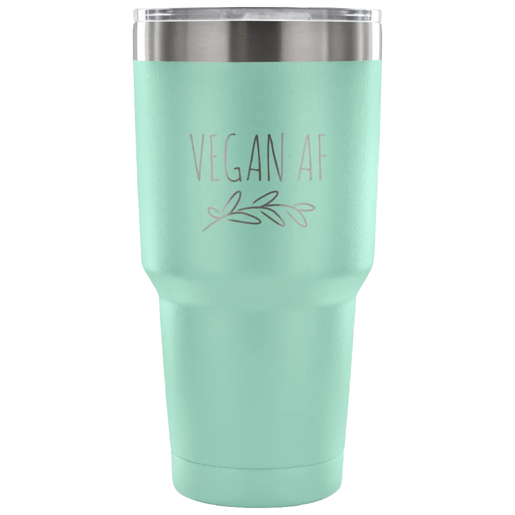 Vegan AF Tumbler Double Wall Vacuum Insulated Hot & Cold Travel Cup 30oz BPA Free