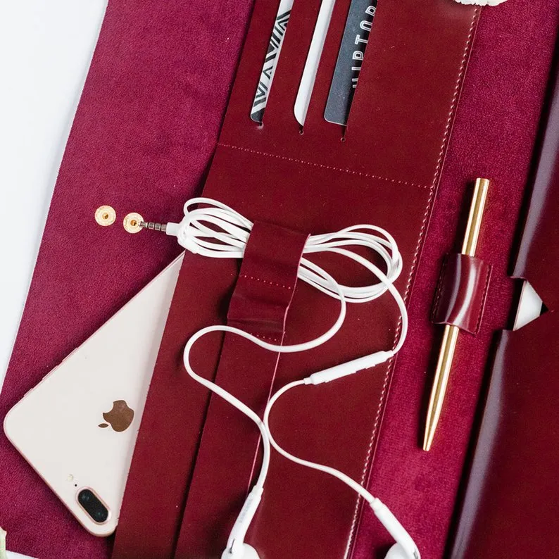 Vegan Leather iPad Pro Case Purse Organizer (Handmade)