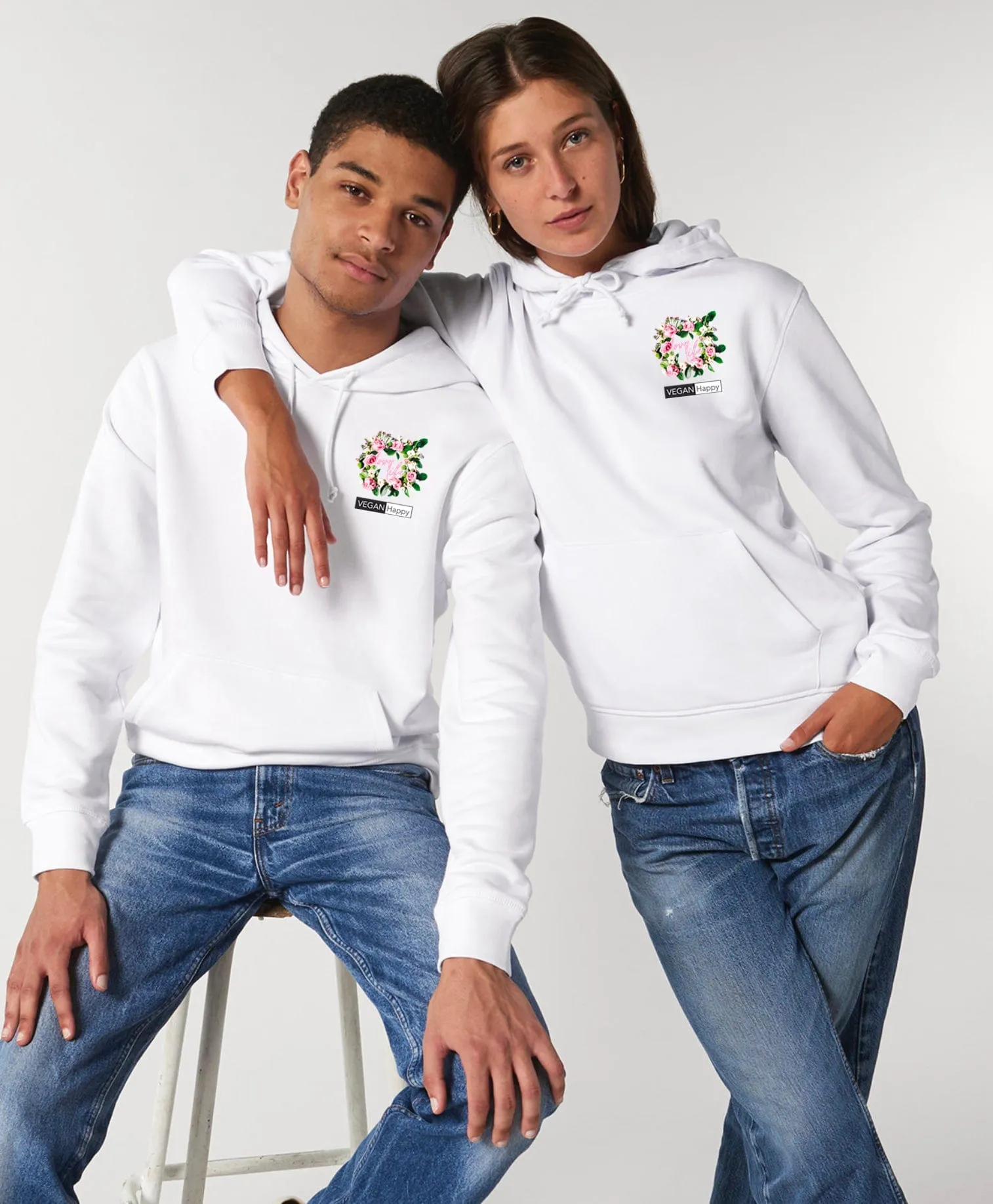 Vegan Unisex 'Love Life, Live Vegan' Hoodie | Multiple Colours