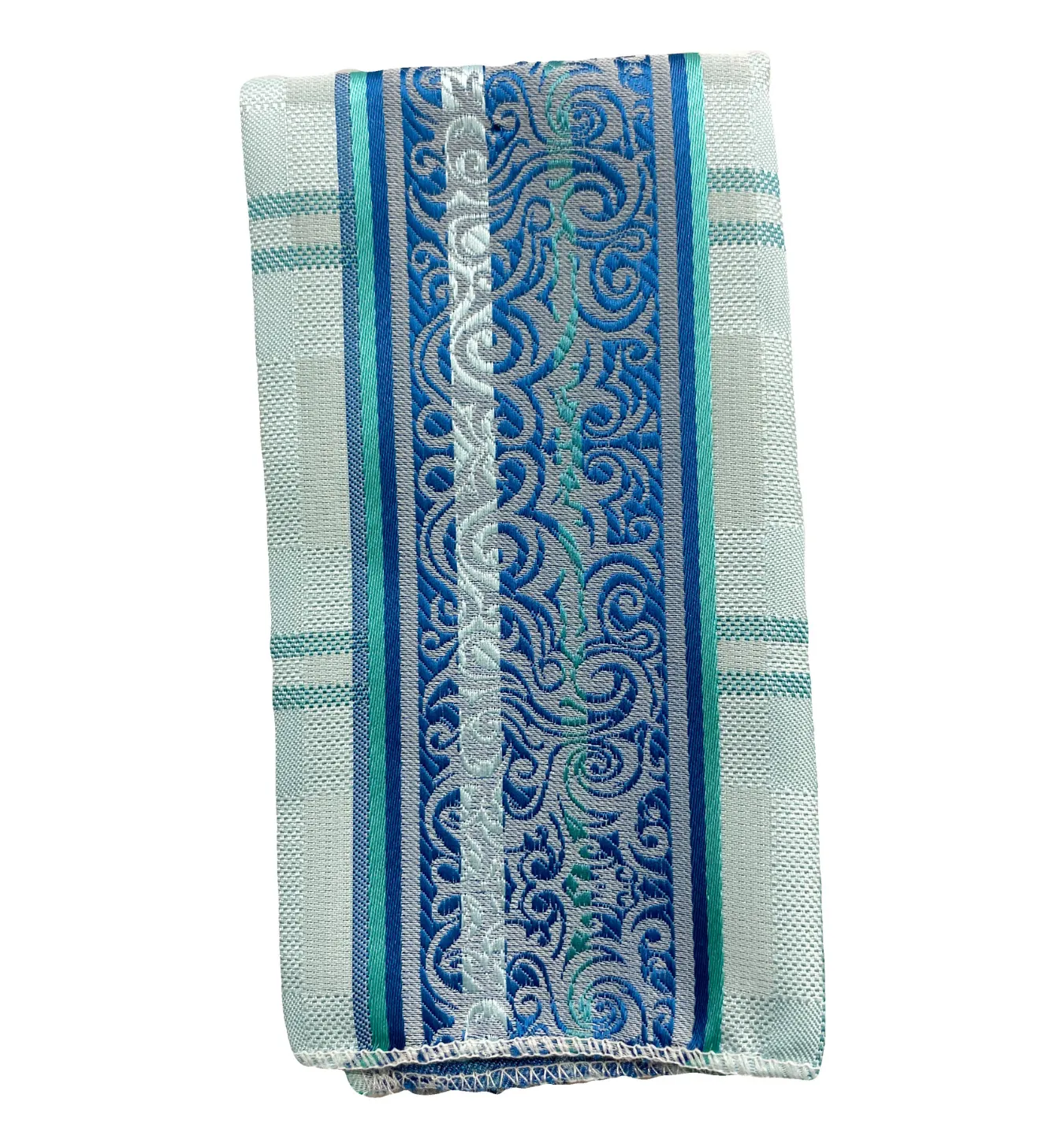 Venturi Vomo Tie and Handkerchief - Blue Swirl Stripes T5