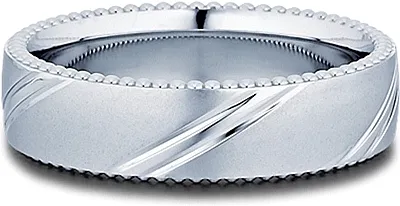 Verragio Men's Beaded Wedding Band-6mm