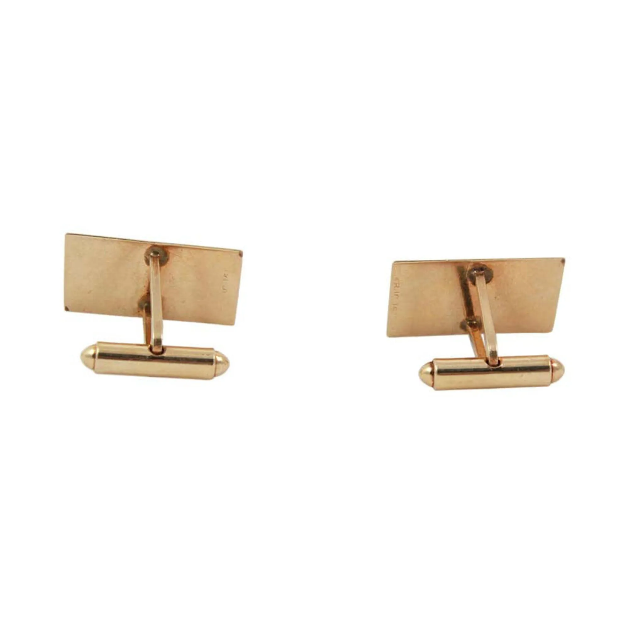 VINTAGE 14K Yellow Gold Rectangular Cufflinks
