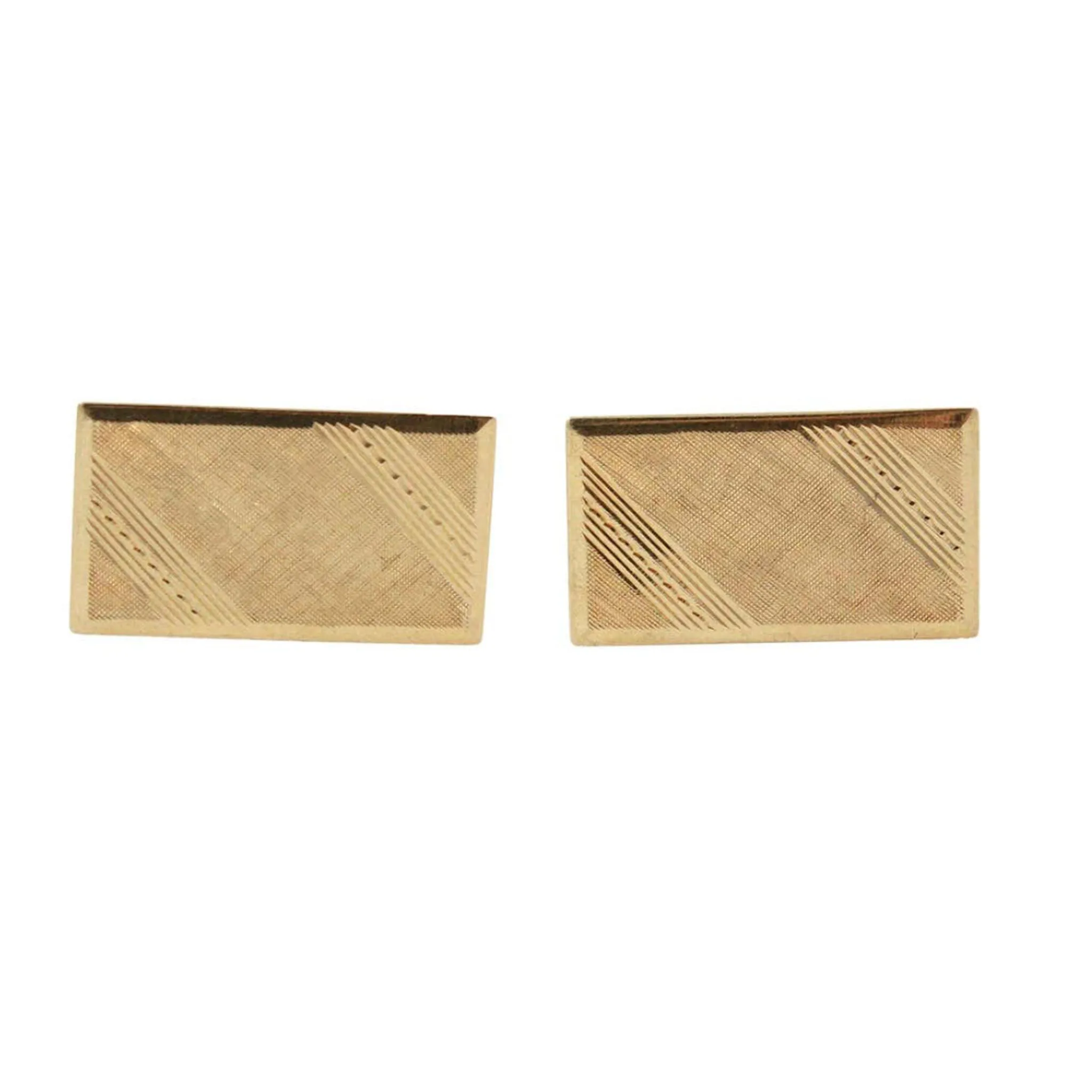 VINTAGE 14K Yellow Gold Rectangular Cufflinks