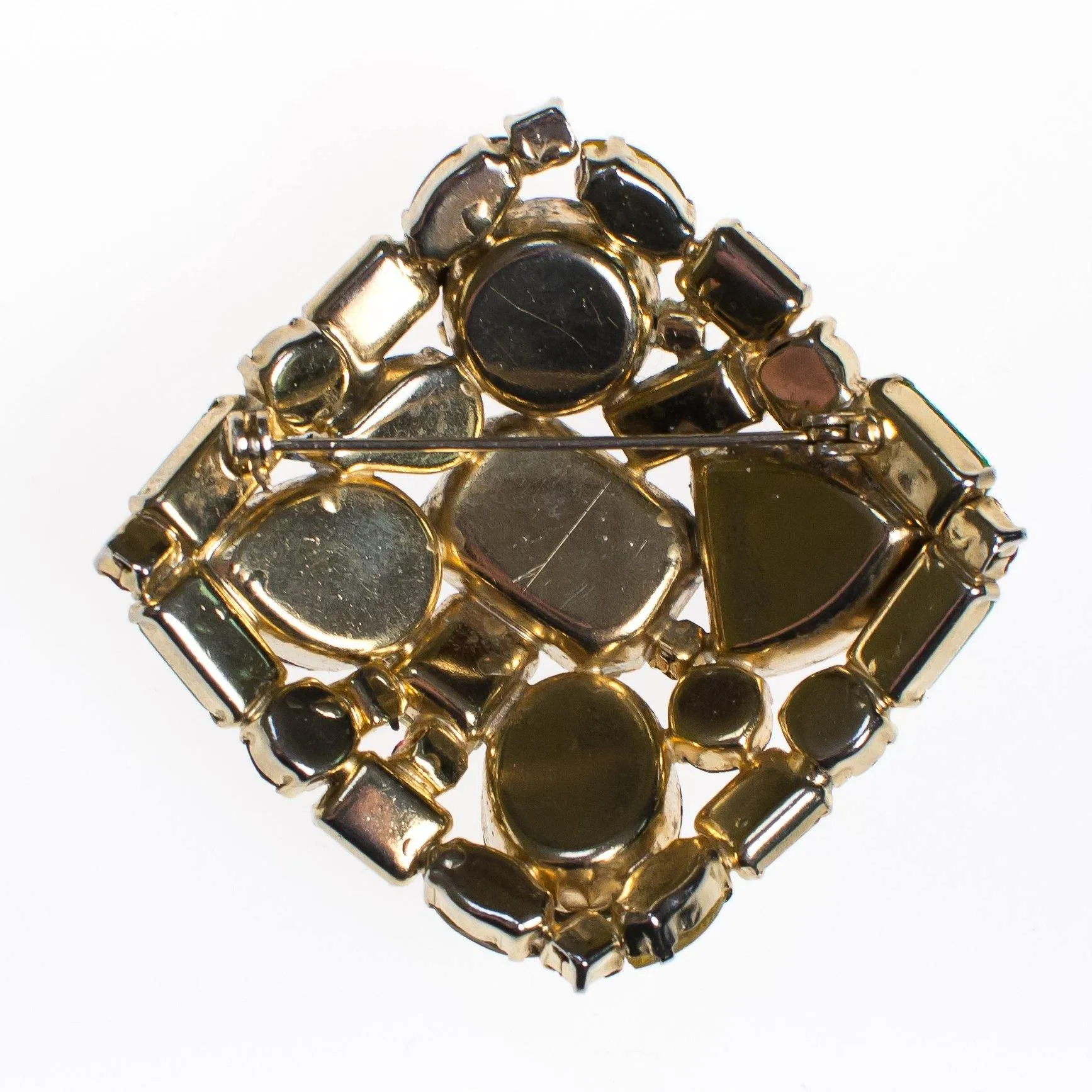 Vintage Rainbow Rhinestone Brooch