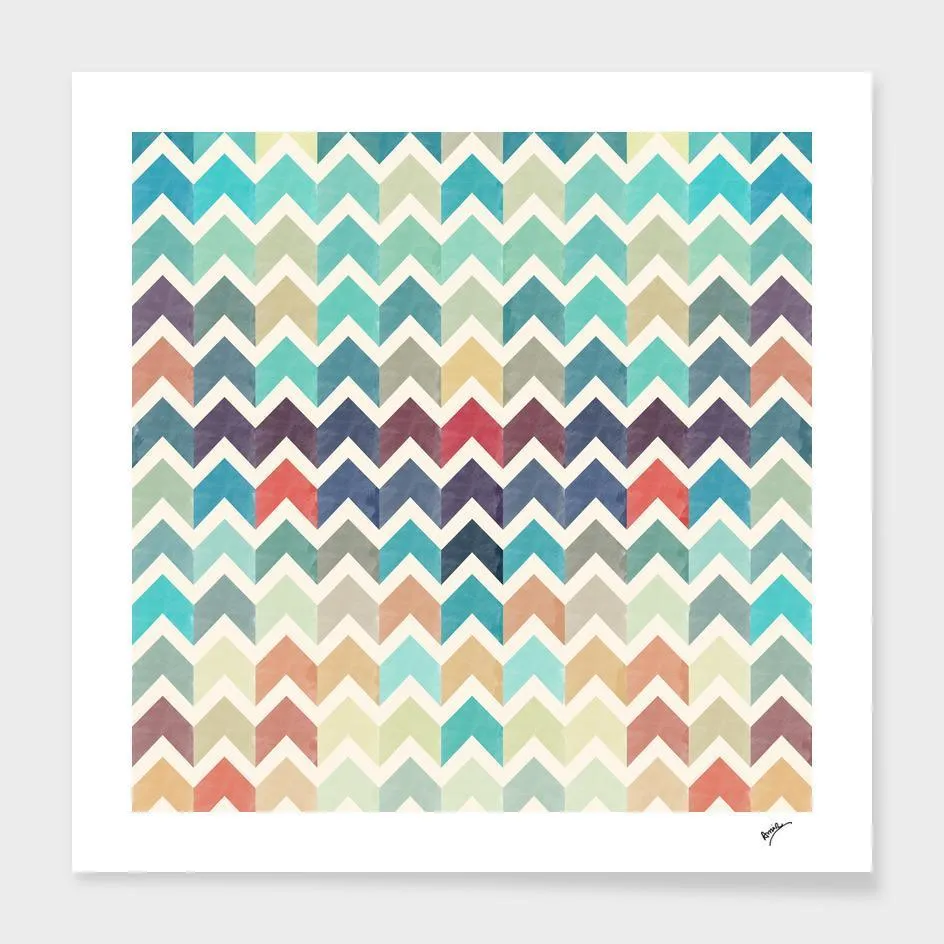 Watercolor Chevron Pattern II Pillow & Pillow Case