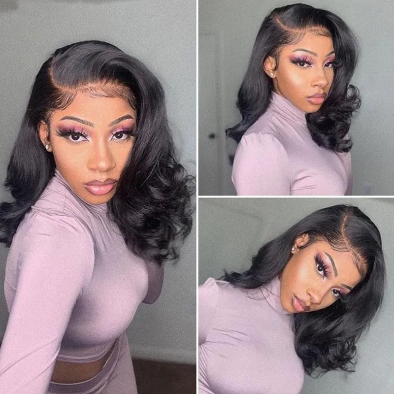 Wavymy 4 By 4 Lace Closure Part Wig With Baby Hair Body Wave Natural Color Hand Tied Lace Part Line Realistic 4X4 Wigs