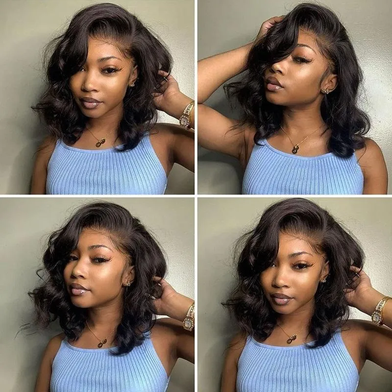 Wavymy 4 By 4 Lace Closure Part Wig With Baby Hair Body Wave Natural Color Hand Tied Lace Part Line Realistic 4X4 Wigs