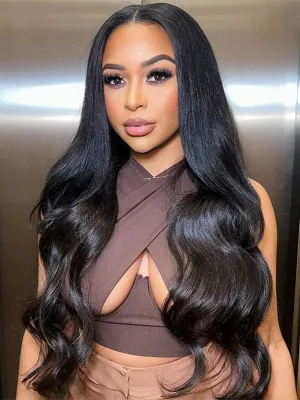 Wavymy 4 By 4 Lace Closure Part Wig With Baby Hair Body Wave Natural Color Hand Tied Lace Part Line Realistic 4X4 Wigs
